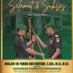 Alumni UGM Pimpin Korem 072/Pamungkas, Tongkat Komando Resmi Berganti