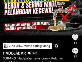 Keluhan Pelanggan Mengemuka, Layanan PDAM Subang Ramai Disorot di Media Sosial