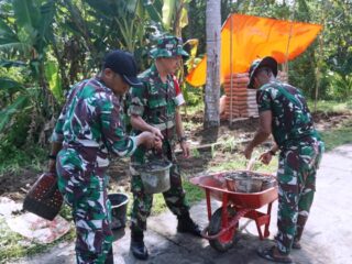 Wadan Satgas TMMD Tinjau Langsung Progres Pembangunan Jalan Beton di Kulon Progo