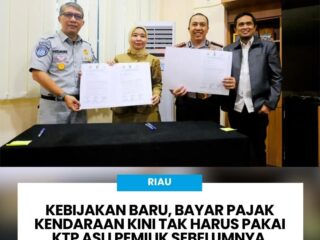 Pemprov Riau Permudah Bayar Pajak Kendaraan, Tak Lagi Wajib Sertakan KTP Pemilik Pertama