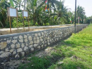 Talud Jalan Padukuhan Kwarakan Sepanjang 175 Meter Rampung Dikerjakan Satgas TMMD