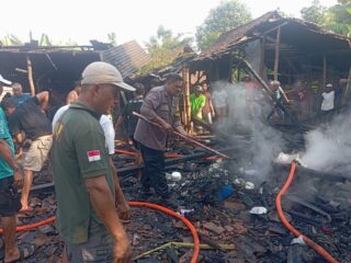 Diduga Korsleting, Rumah Panggung Berbahan Jati di Kedungtuban Ludes Terbakar