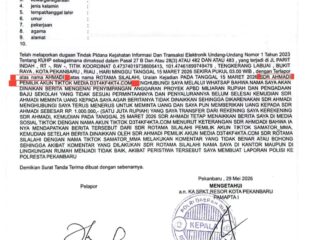 Diduga Terkait Konten TikTok dan Permintaan Uang, Seorang Kreator Dilaporkan ke Polresta Pekanbaru