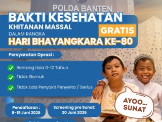 Sambut Hari Bhayangkara ke-80, Polda Banten Hadirkan Layanan Kesehatan Gratis untuk Warga